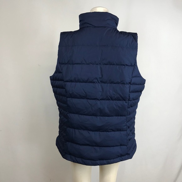 Lands End Womens Navy Quilted Puffer Vest Stand Collar Full Zip XL - Picture 5 of 9